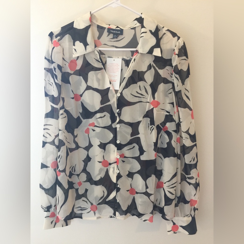 ModCloth Floral Blouse